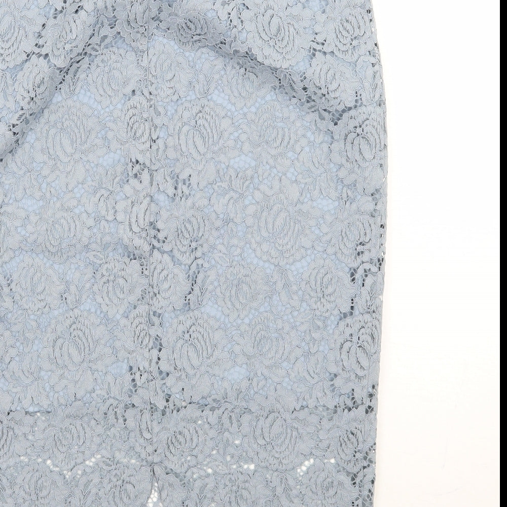 H&M Womens Blue Floral Straight & Pencil Skirt Size 8