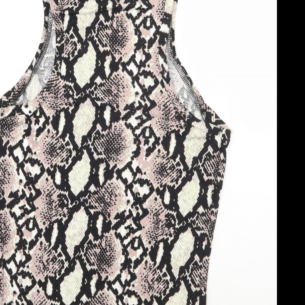 Red Herring Womens Beige Animal Print Basic Tank Size 10