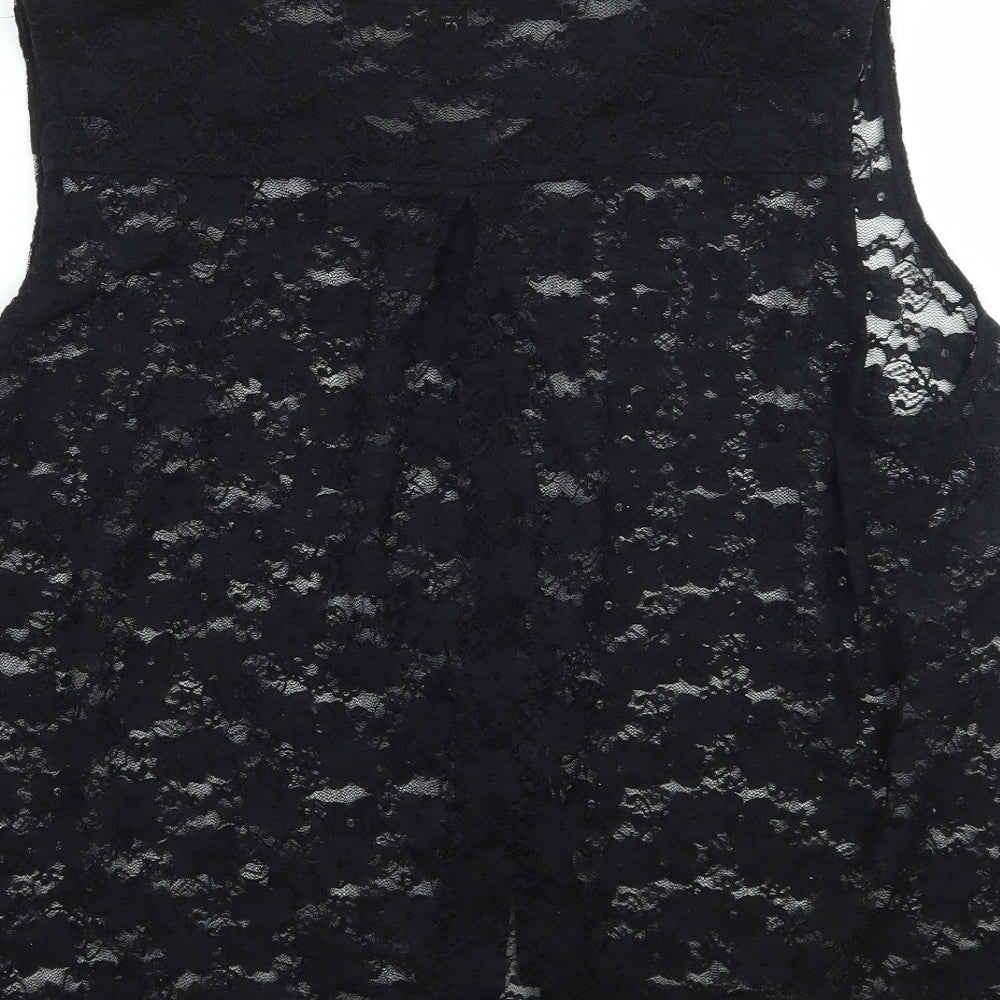 H&M Womens Black Basic Button-Up Size 16