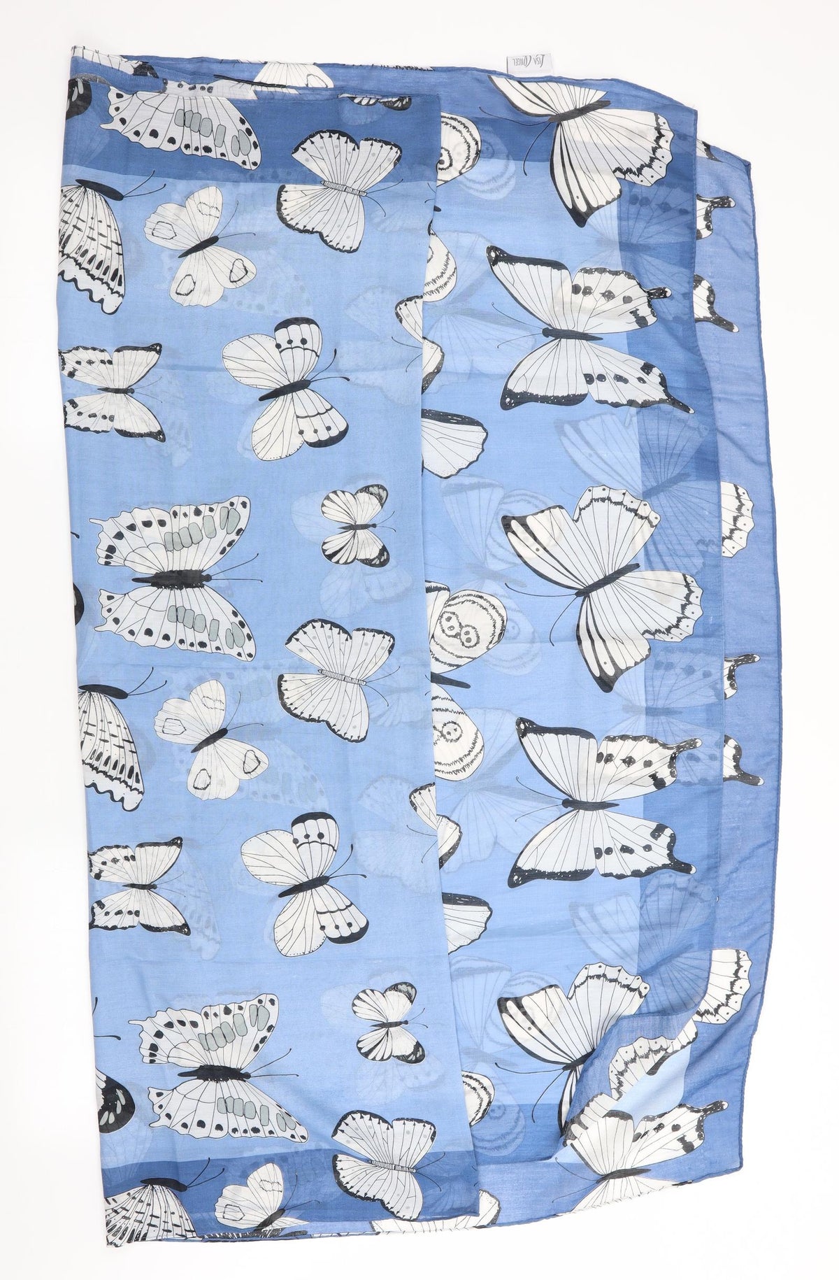 Lisa Angel Womens Blue Animal Print Shawl/Wrap - Butterflies print