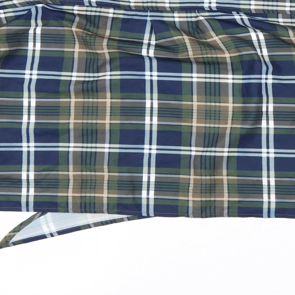 SheIn Womens Multicoloured Plaid Wrap Blouse Size S