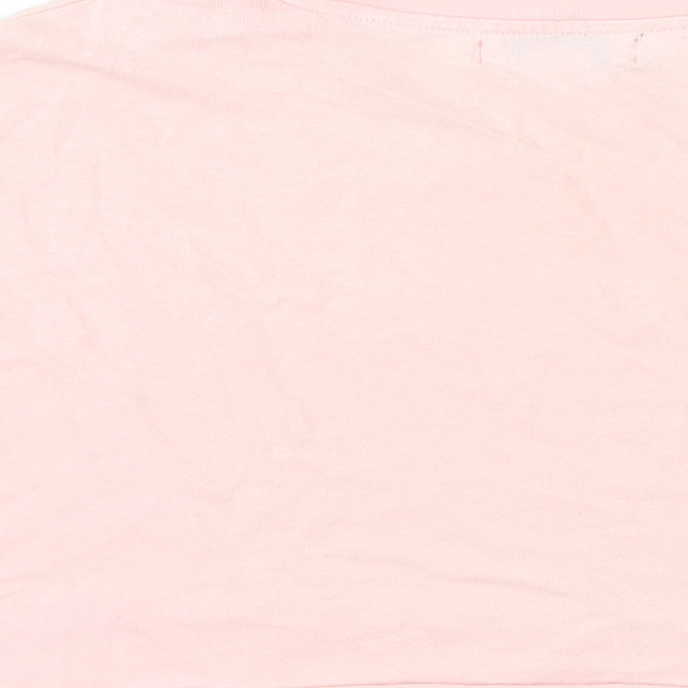 Topshop Womens Pink Cropped T-Shirt Size 6
