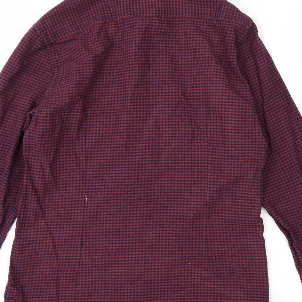 Burton Mens Multicoloured Check Button-Up Size S