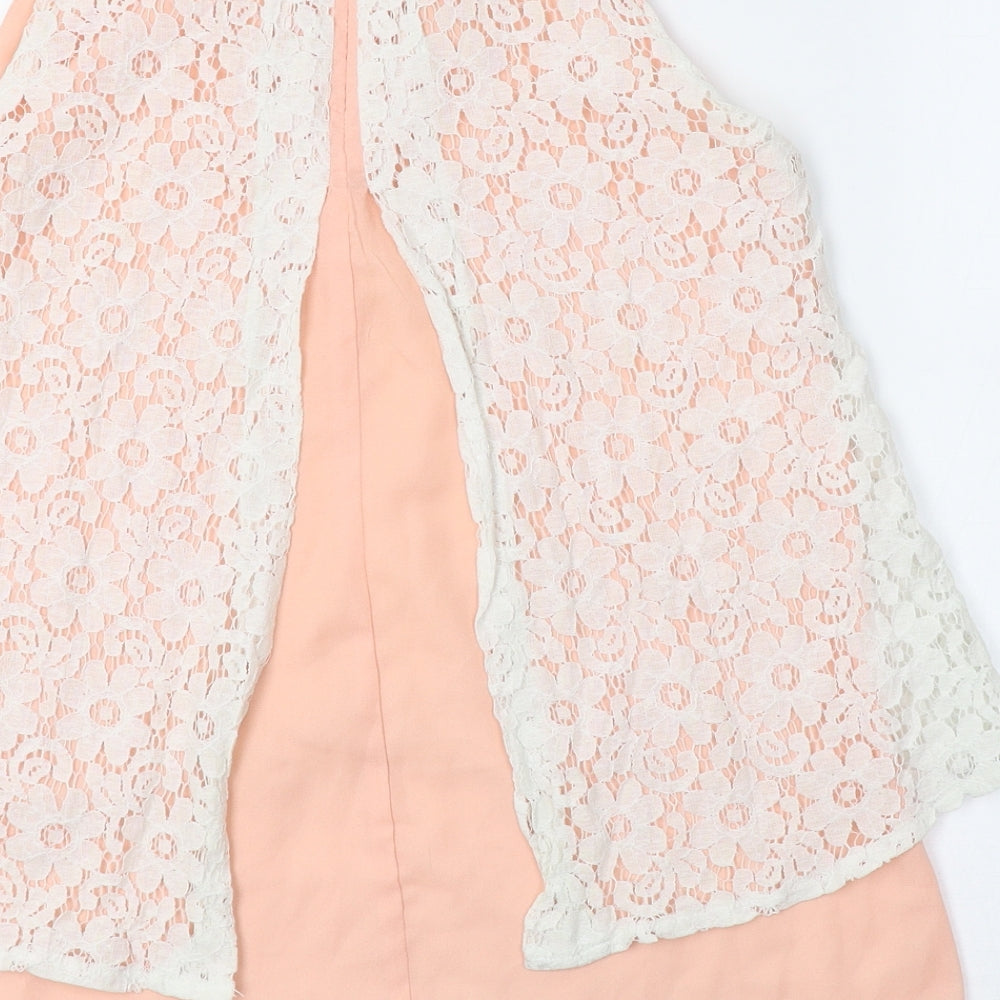 Apricot Womens Pink Floral Basic Blouse Size 8