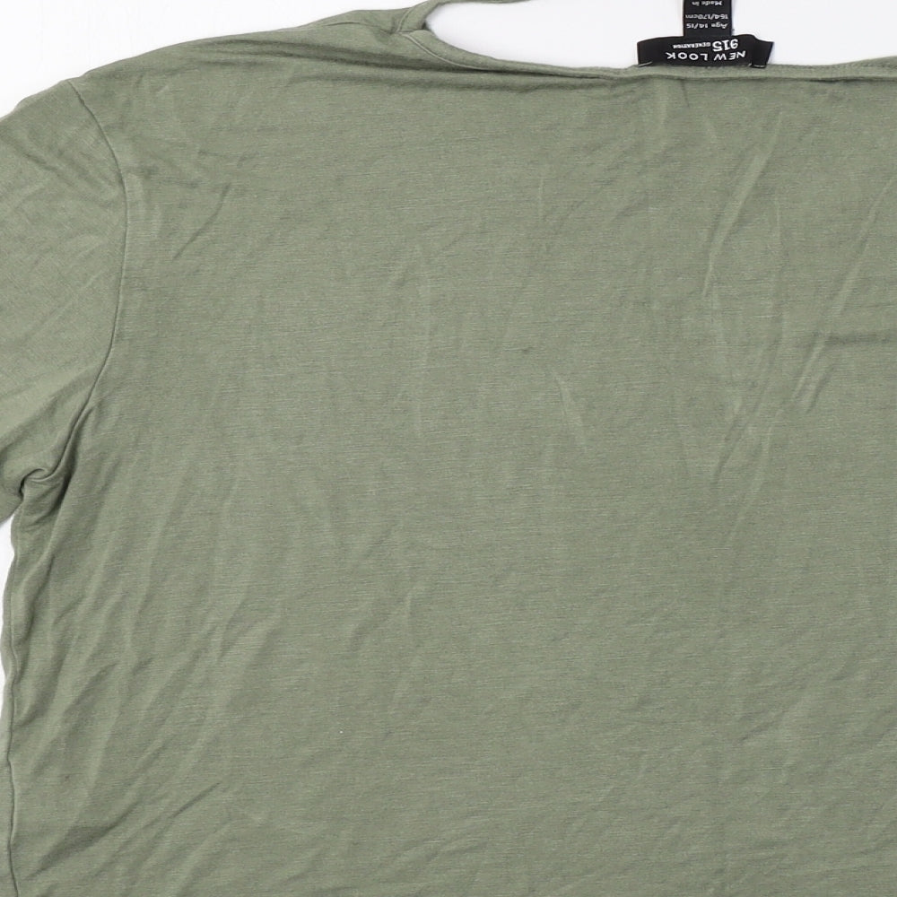 New Look Girls Green Basic Blouse Size 14 Years