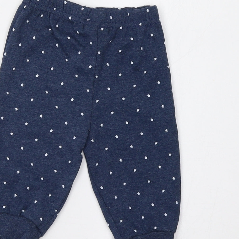 Sterling Baby Baby Blue Jogger Leggings Size 0-3 Months - Star Print