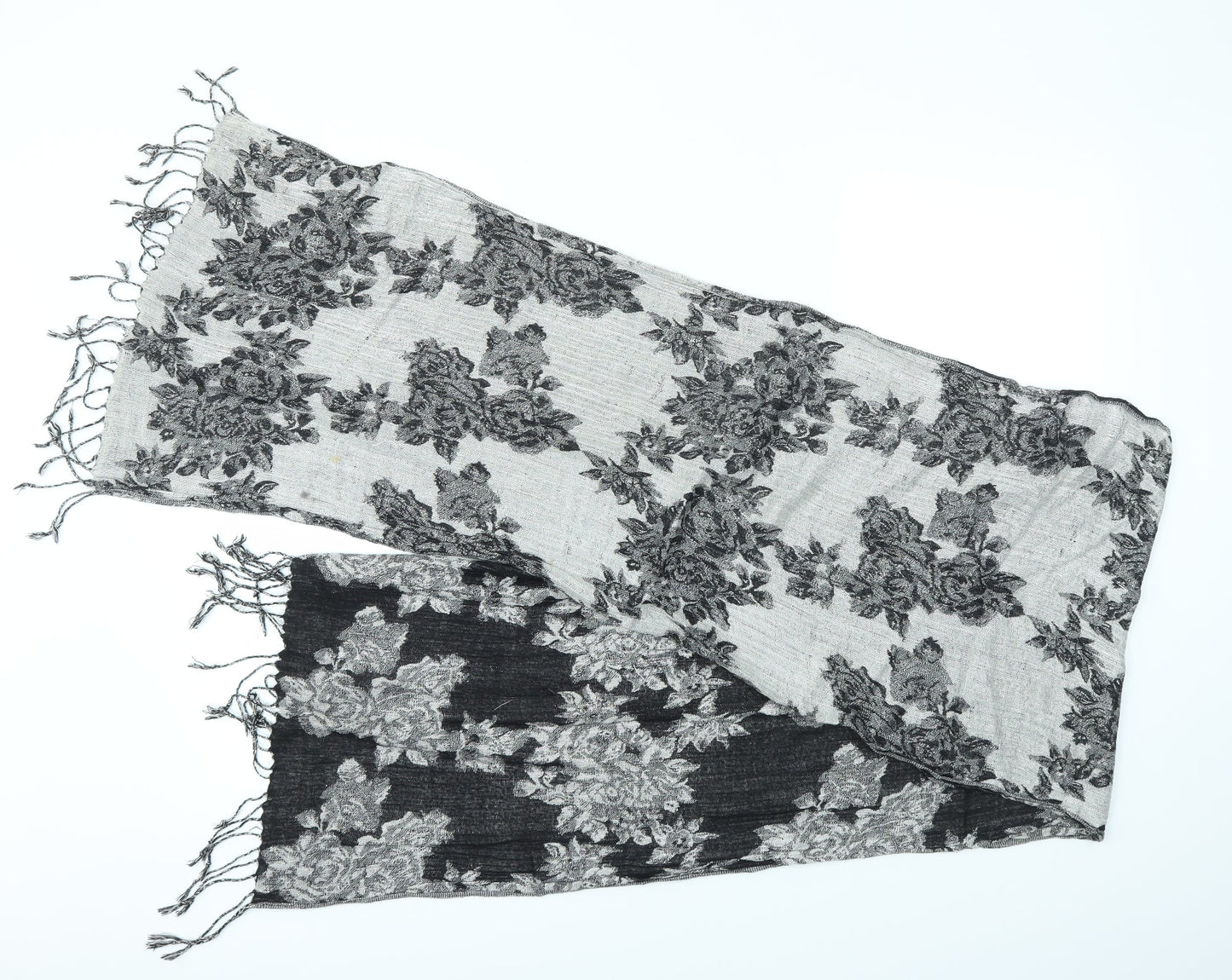 Preworn Womens Grey Floral Scarf