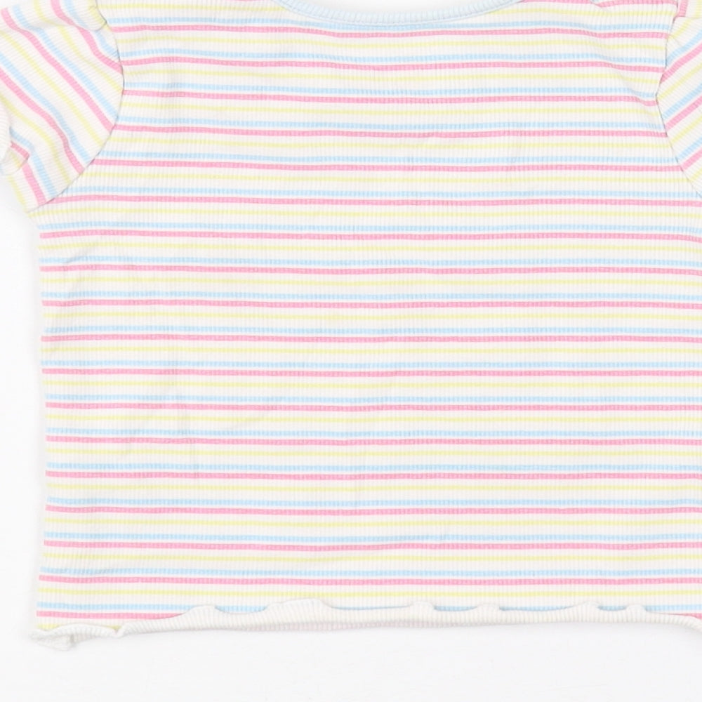 Primark Baby White Striped Basic T-Shirt Size 18-24 Months