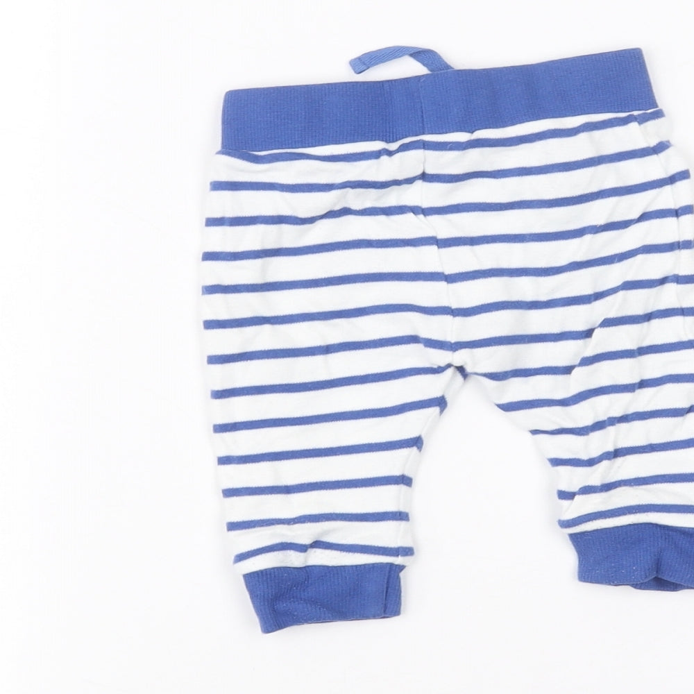 Mothercare Baby White Striped Sweatpants Trousers Size 3-6 Months