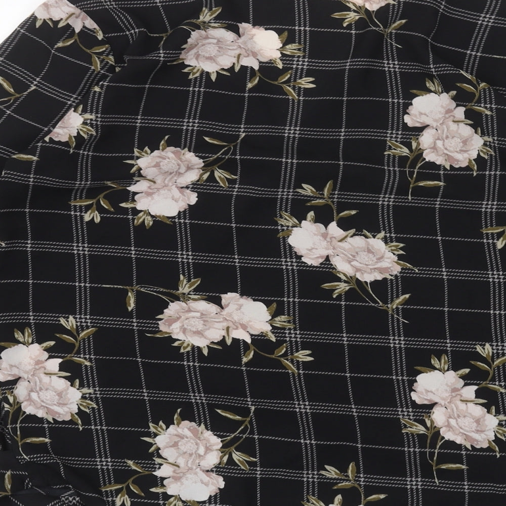 Anthology Womens Black Floral Basic Blouse Size 12