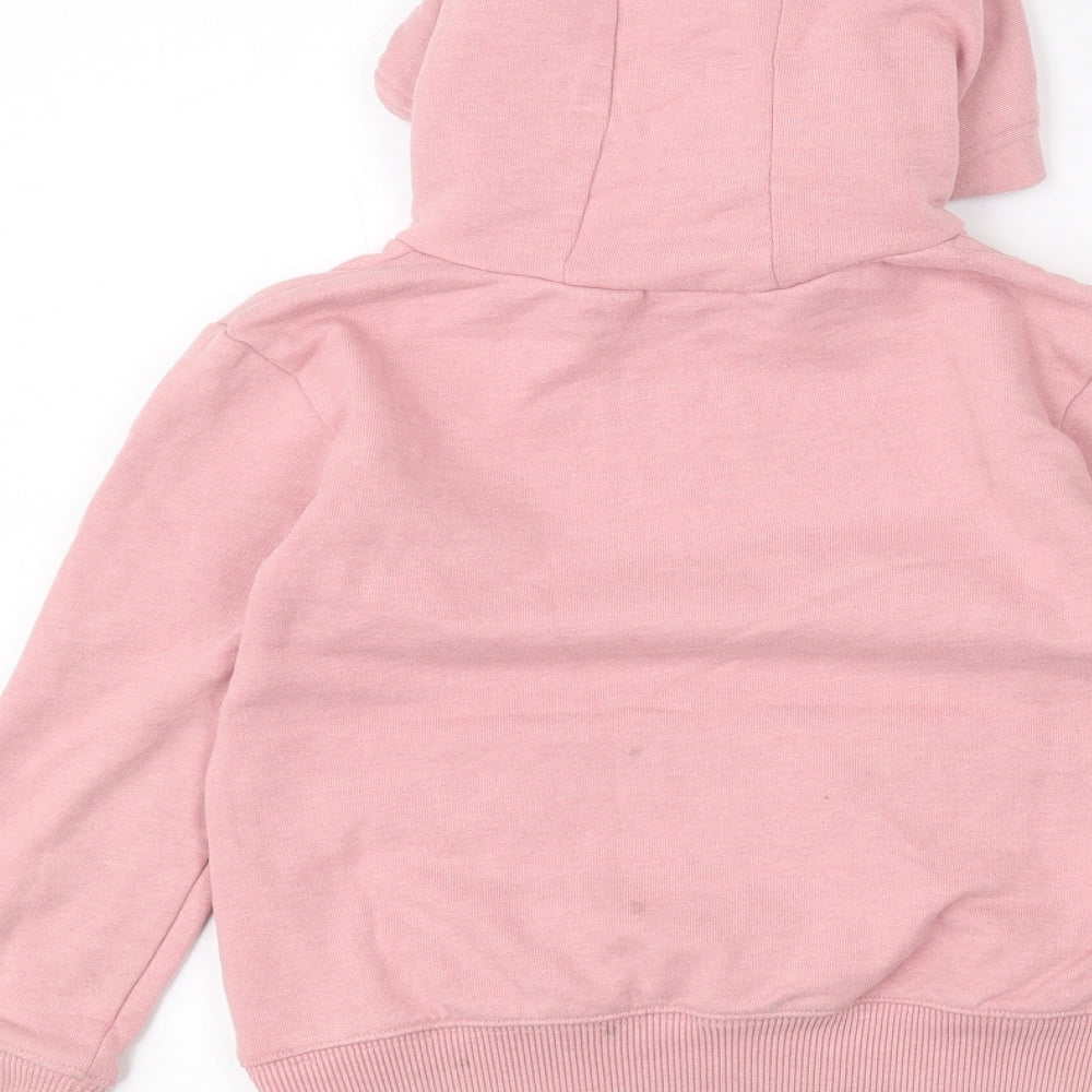 NEXT Girls Pink Pullover Hoodie Size 7 Years