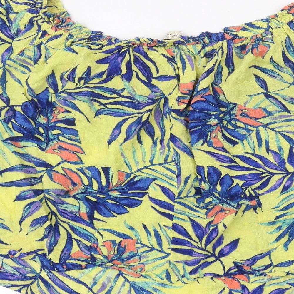 F&F Womens Yellow Basic Button-Up Size 12