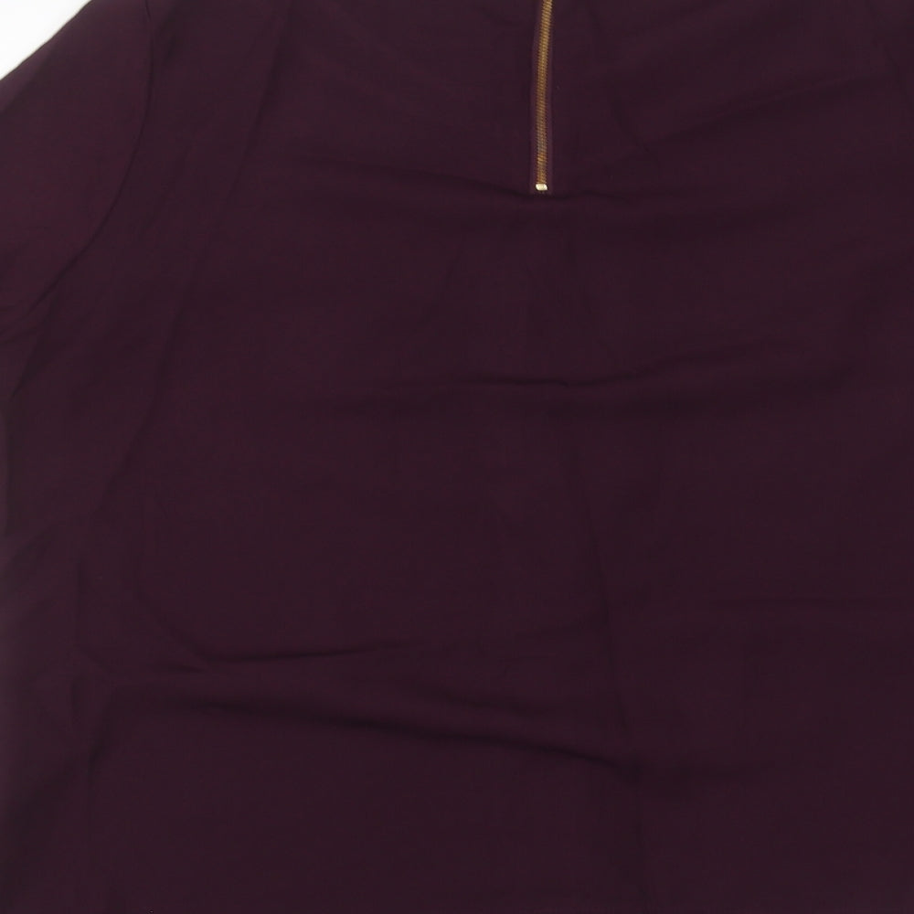 Preworn Womens Purple Basic T-Shirt Size 16