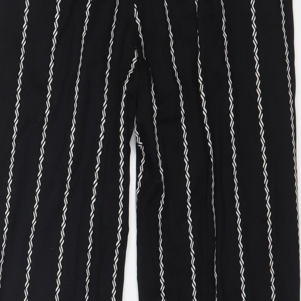 H&M Womens Black Striped Trousers Size 4 L28 in
