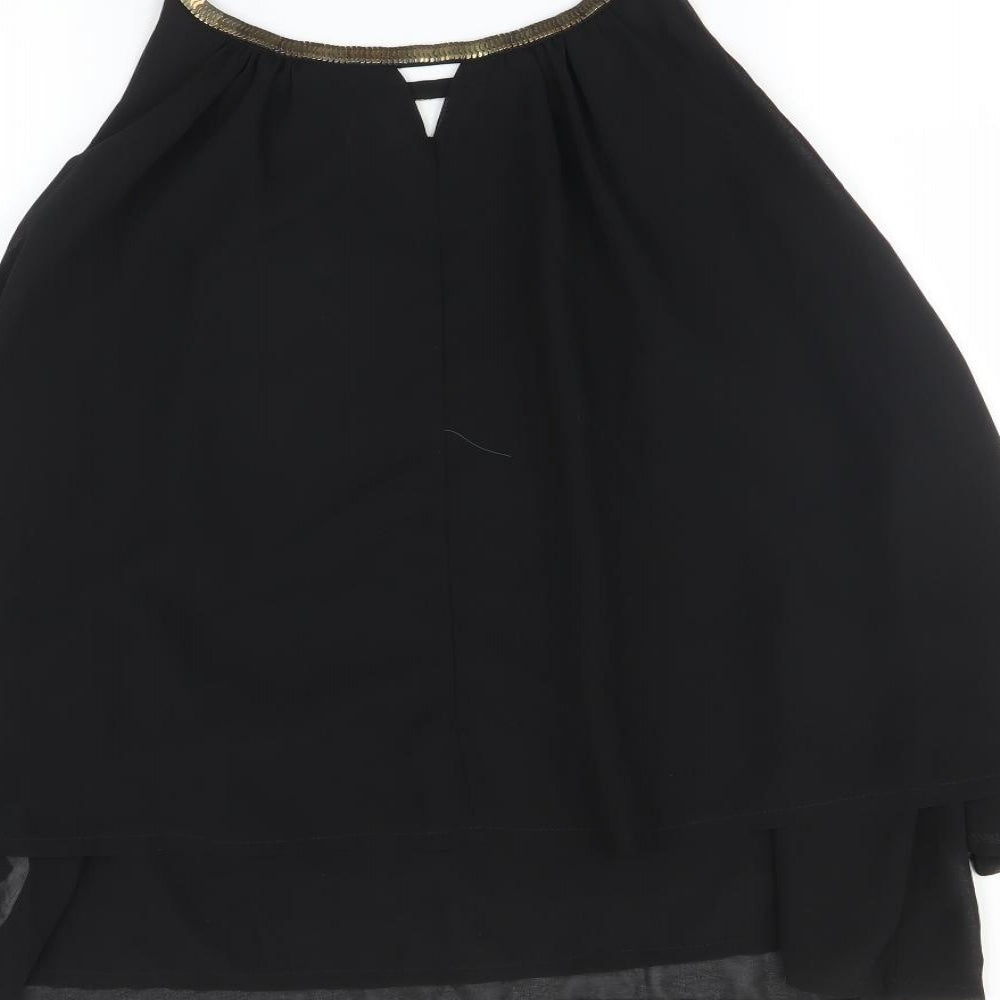 Boohoo Womens Black Basic Blouse Size 10
