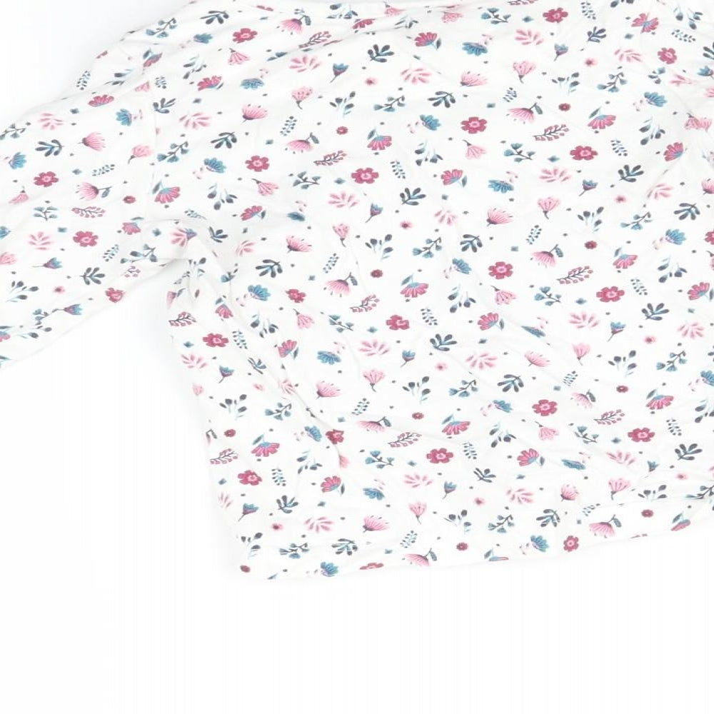 Nutmeg Baby White Floral Basic T-Shirt Size 9-12 Months