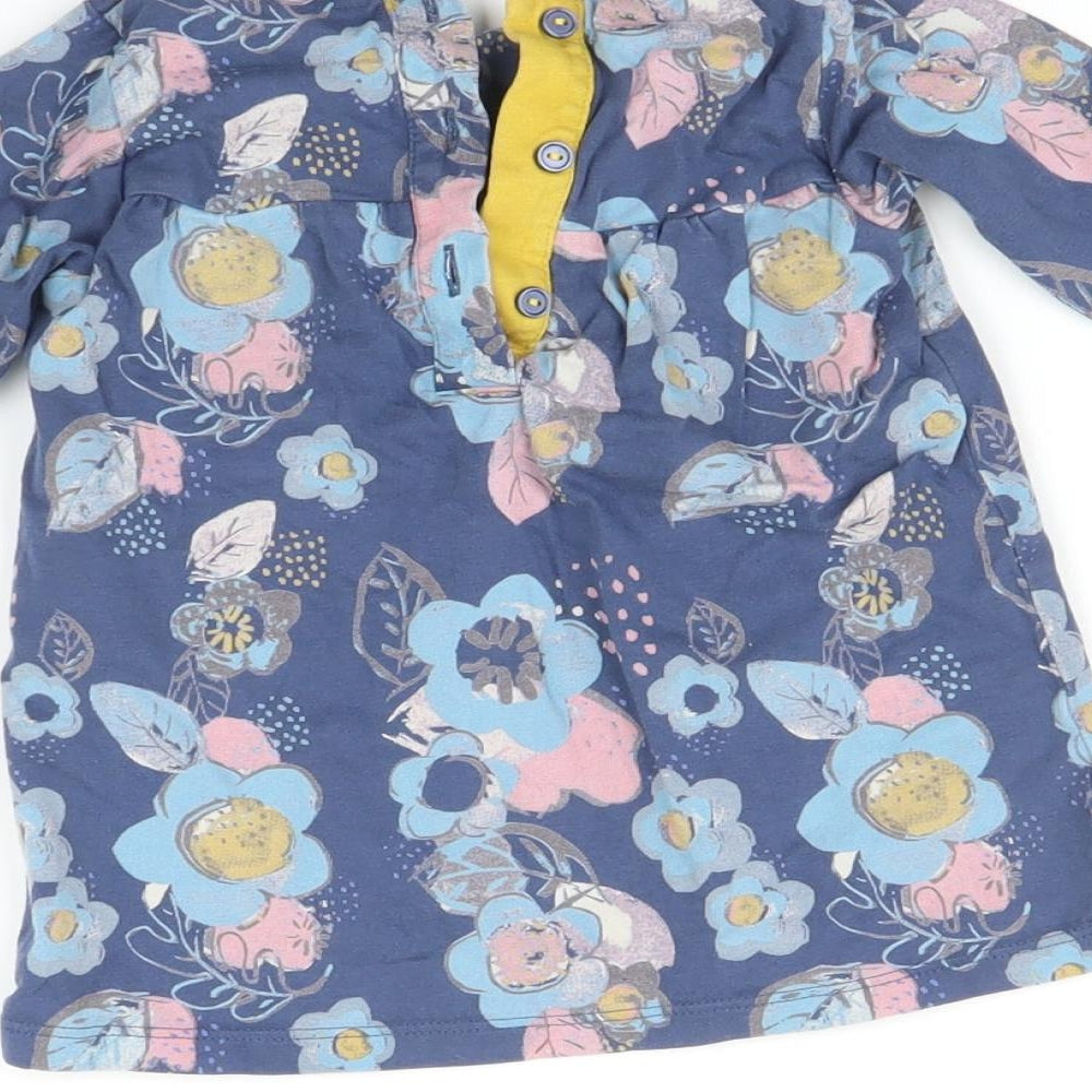 Marks and Spencer Baby Blue Floral Basic T-Shirt Size 9-12 Months