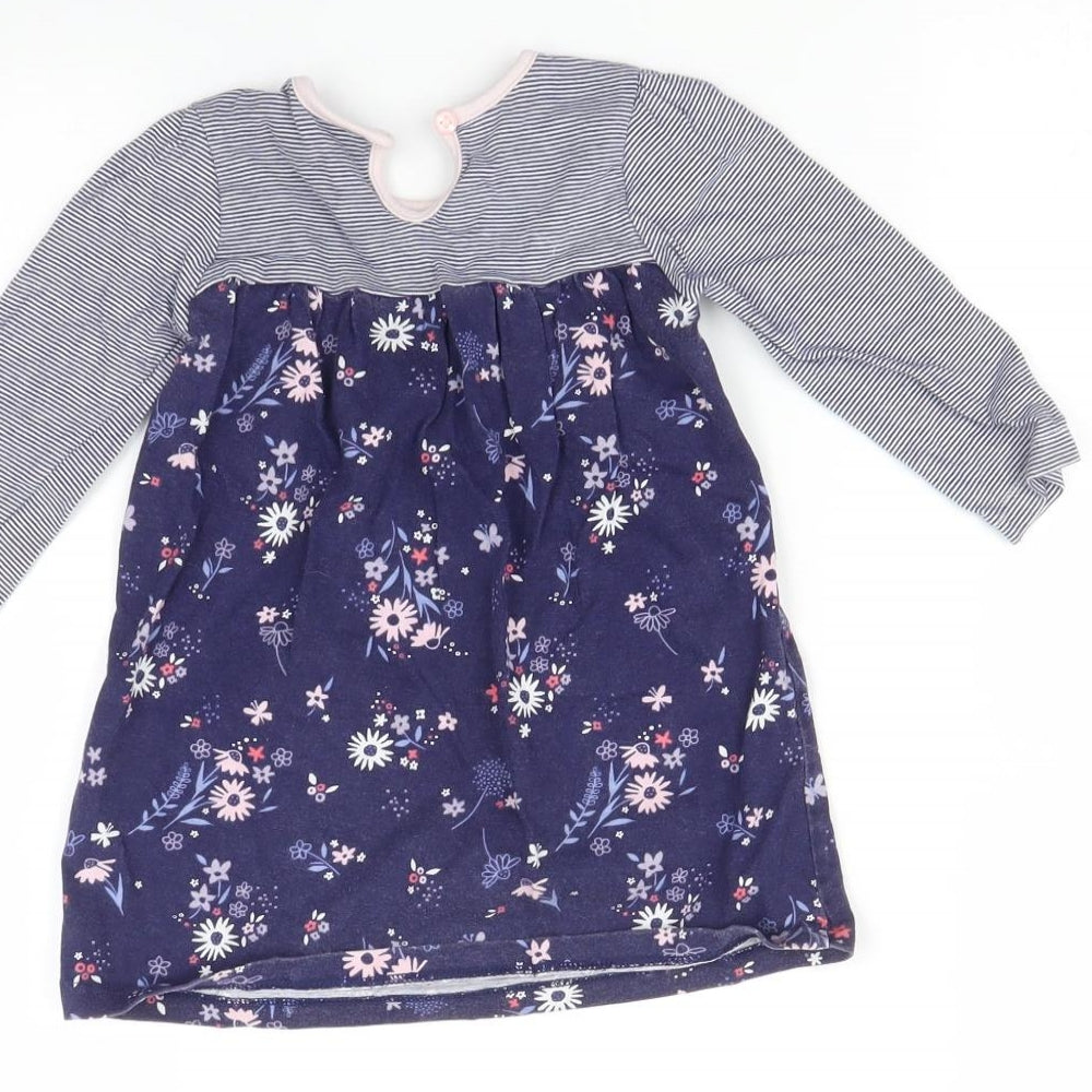 George Baby Blue Floral Fit & Flare Size 9-12 Months