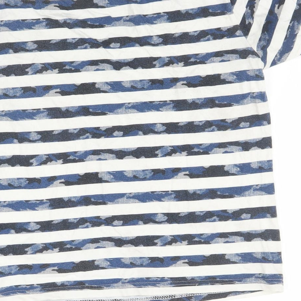 F&F Boys Blue Striped Basic T-Shirt Size 11-12 Years