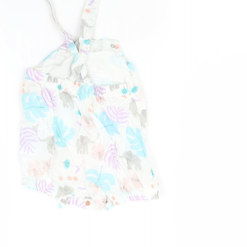 Marks & Spencer Baby Multicoloured Romper One-Piece Size 0-3 Months - Leaf print