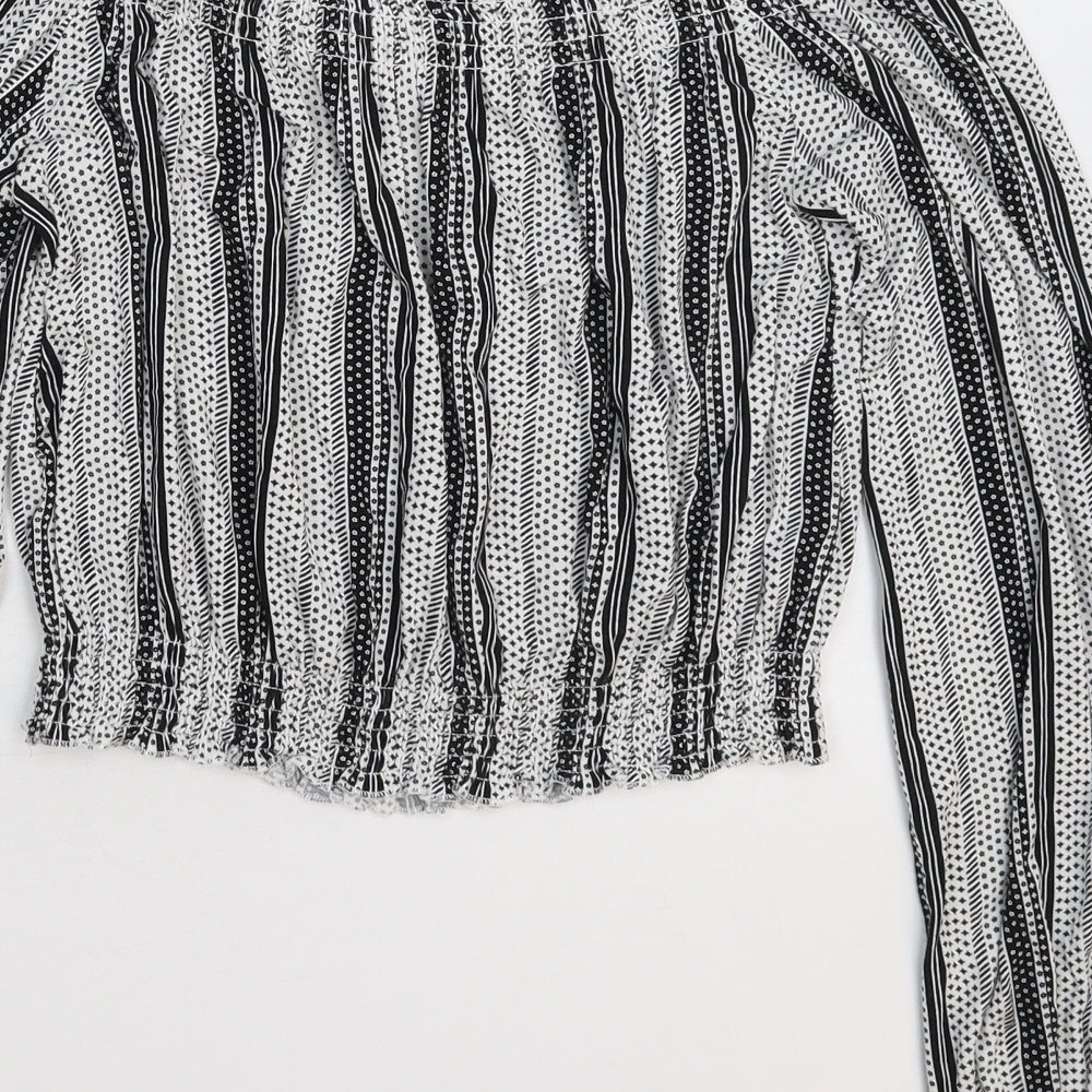 Divided Womens Multicoloured Striped Basic Blouse Size M
