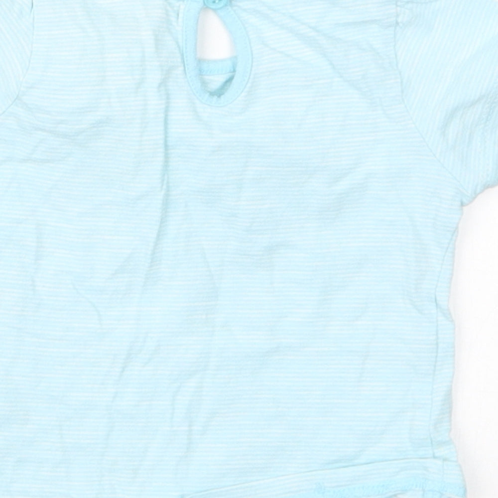Matalan Girls Blue Striped Basic T-Shirt Size 3-6 Months