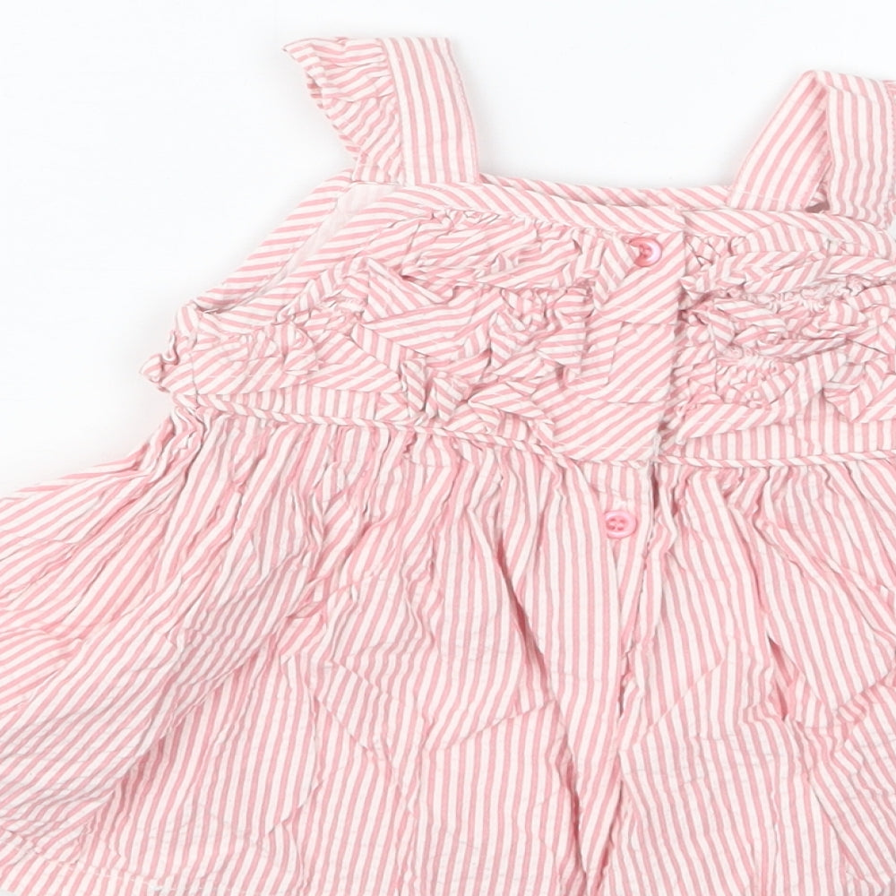 Matalan Girls Pink Striped Basic T-Shirt Size 3-6 Months