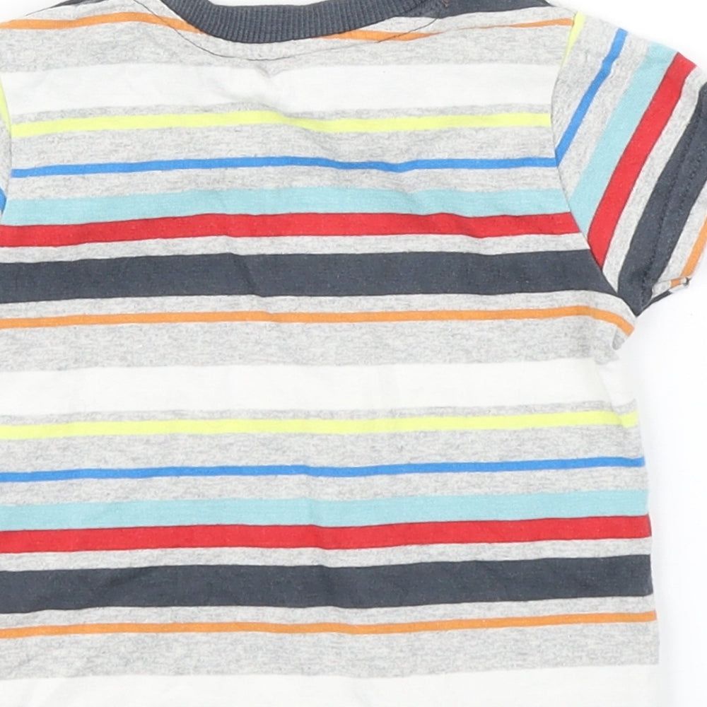 Nutmeg Boys Grey Striped Basic T-Shirt Size 3-6 Months