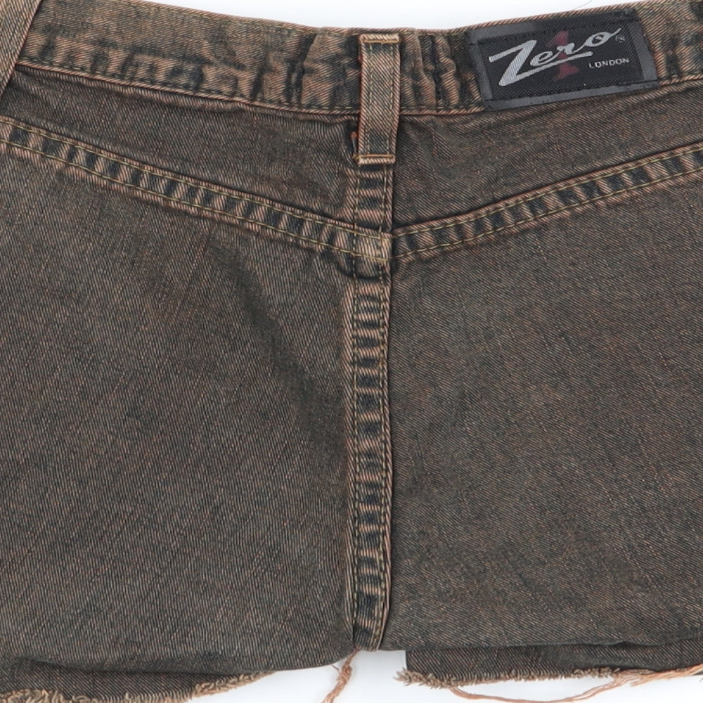 Zero London Womens Multicoloured Denim Hot Pants Shorts Size 26 in