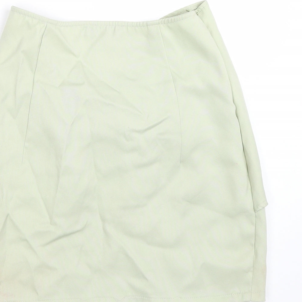 PRETTYLITTLETHING Womens Green Basic T-Shirt Size 8