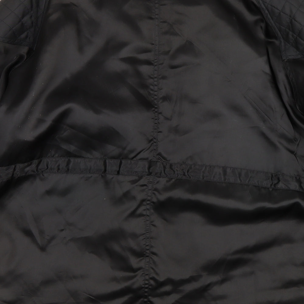 Daisy Line Womens Black Overcoat Coat Size L