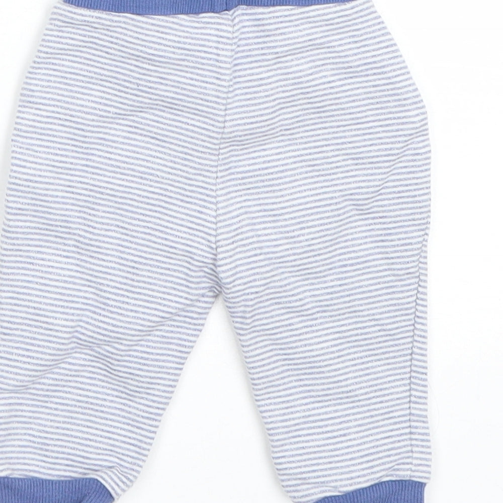 Matalan Boys Blue Striped Sweatpants Trousers Size 3-6 Months
