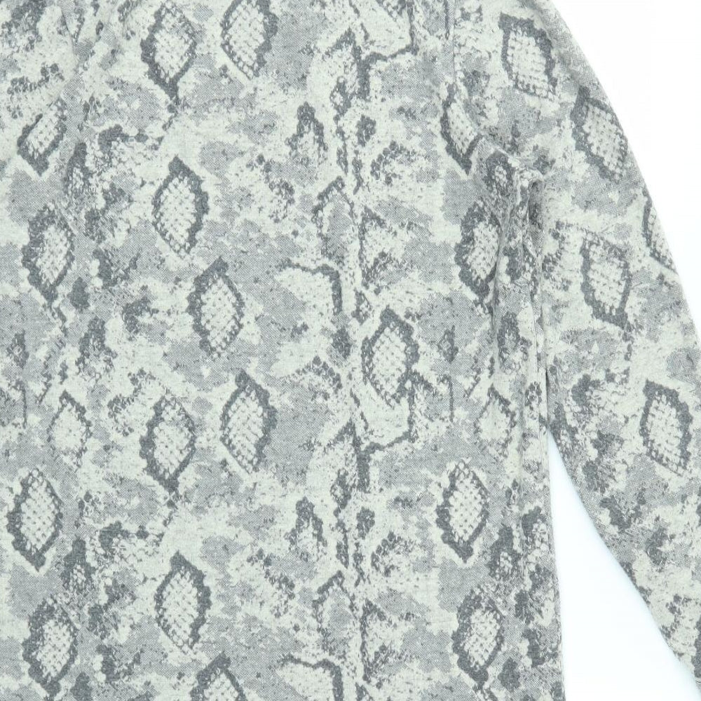 F&F Womens Grey Animal Print Fit & Flare Size 8