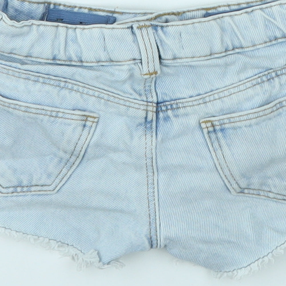 Marks & Spencer Girls Blue Cut-Off Shorts Size 3-4 Years
