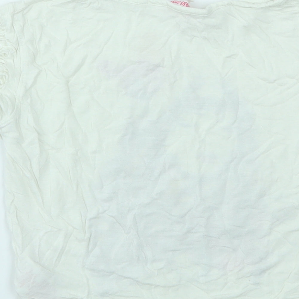 MISS EVIE Girls Silver Geometric Basic T-Shirt Size 6-7 Years