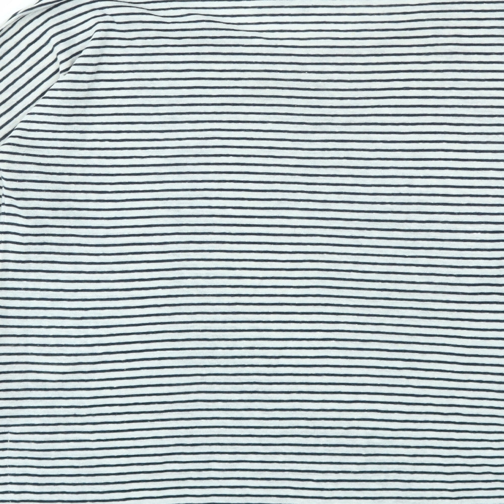 F&F Womens Grey Striped Basic T-Shirt Size 8