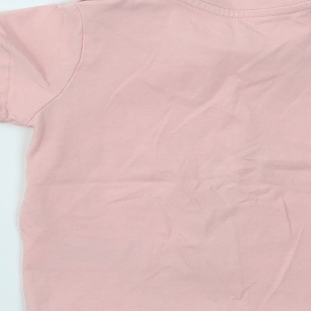 M&S Girls Pink Basic T-Shirt Size 9-12 Months