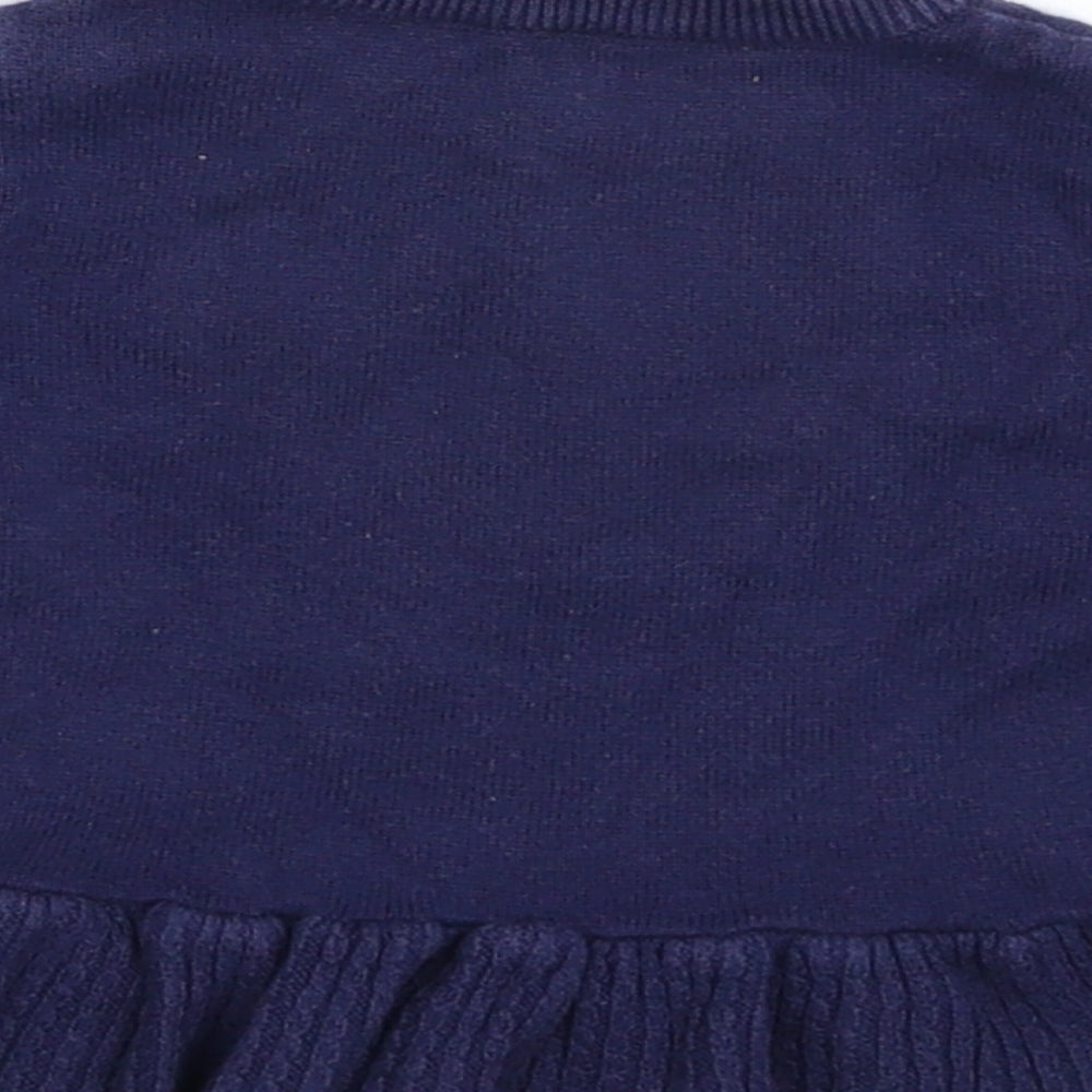 Nutmeg Girls Blue Knit Pullover Jumper Size 3-6 Months