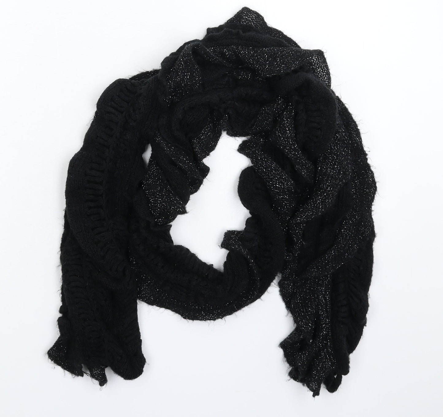 Preworn Womens Black Knit Scarf