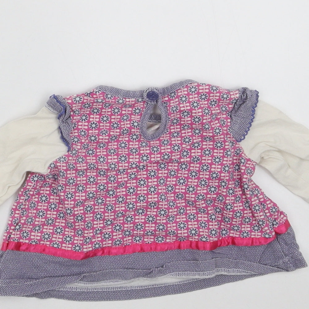 F&F Girls Blue Geometric Basic T-Shirt Size 3-6 Months