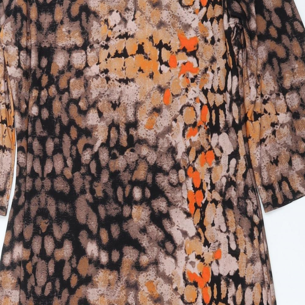 Beige Womens Black Shift Size 12 - Abstract Design