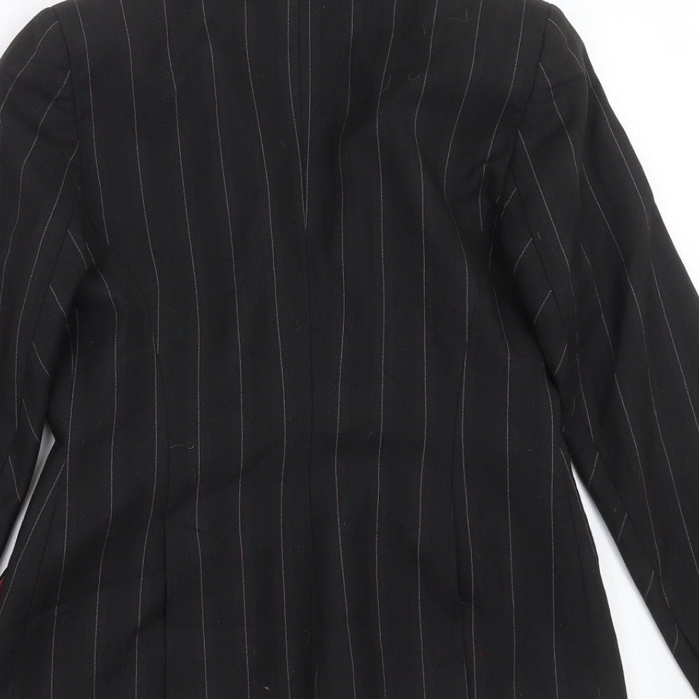 Oasis Womens Black Striped Jacket Suit Jacket Size 8