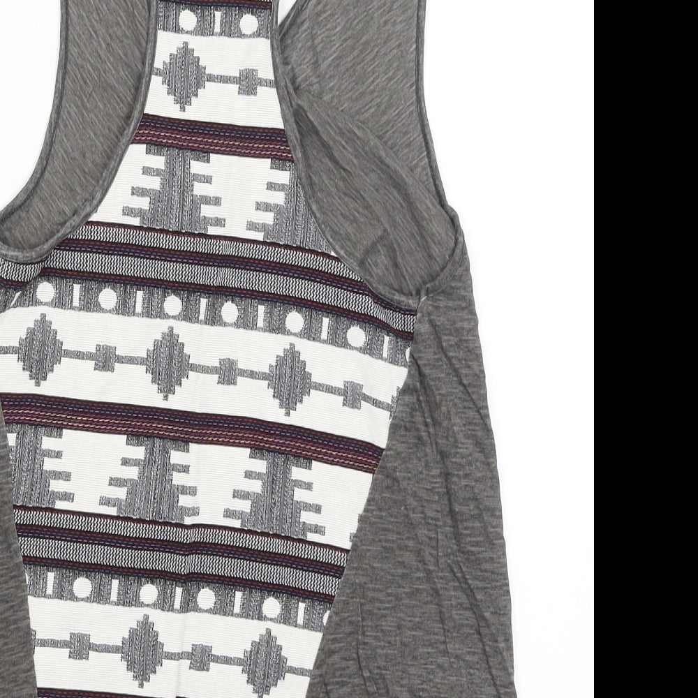 Moutaki Womens Grey Wrap Tank Size S