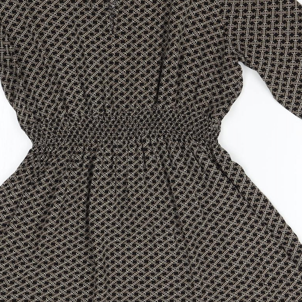 H&M Womens Multicoloured Geometric Fit & Flare Size 6
