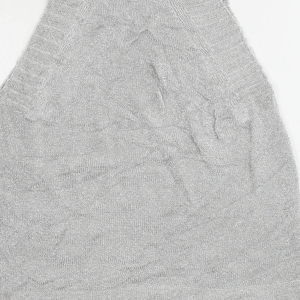 Topshop Womens Grey Henley Jumper Size S