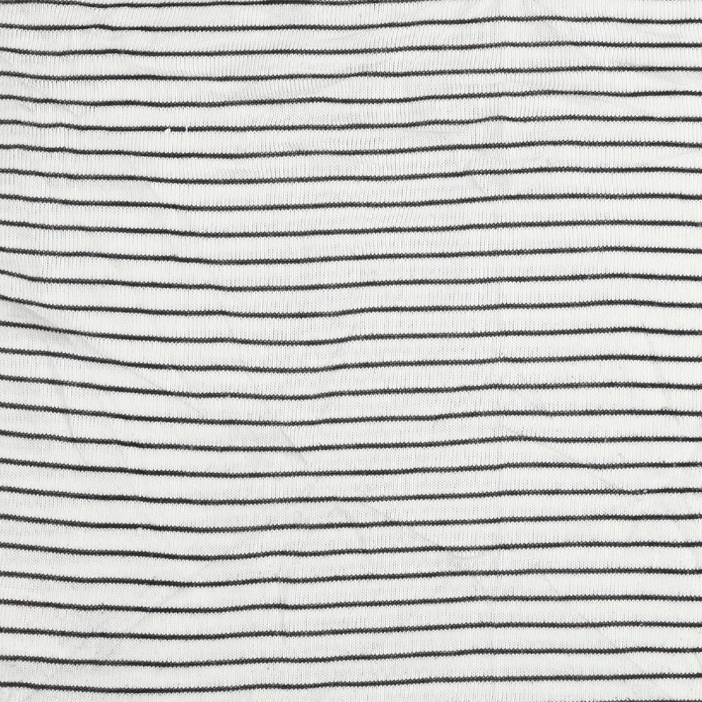VERO MODA Womens White Striped Pullover Jumper Size L