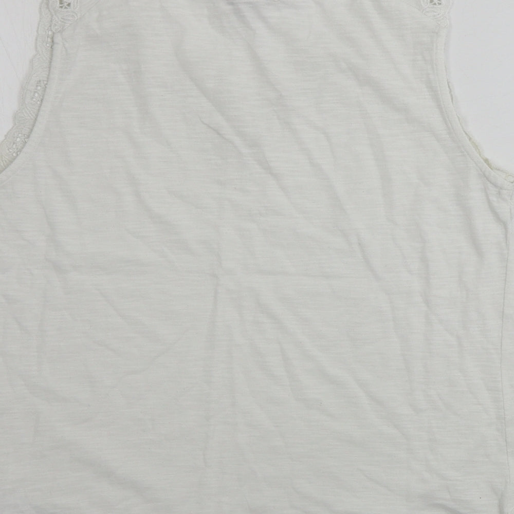 Oasis Womens White Basic Polo Size M