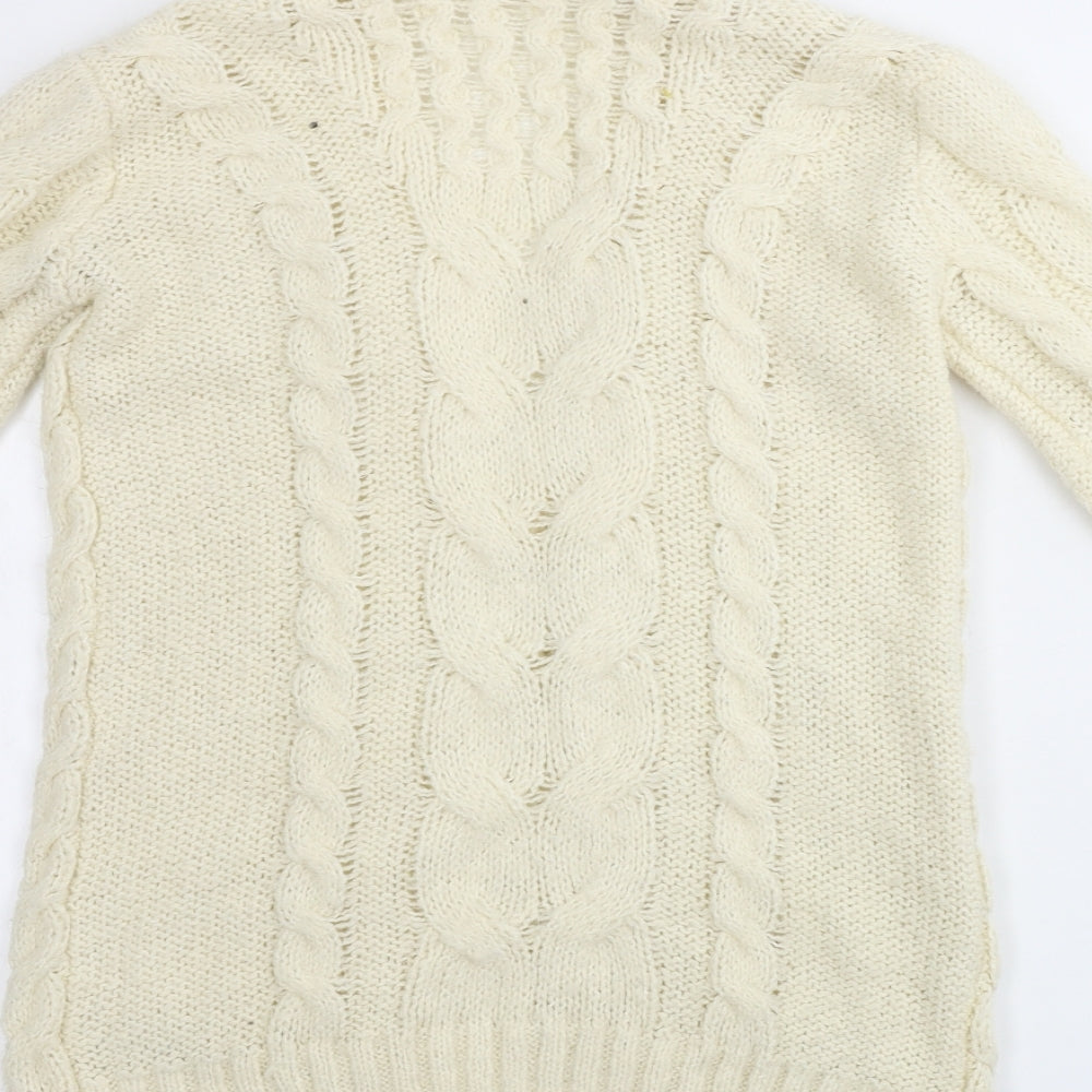 made with love Womens Beige Cardigan Jumper Size S