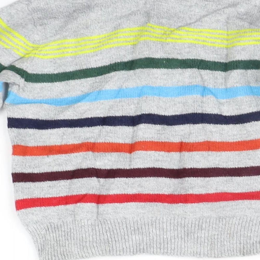 Gap Girls Grey Striped Pullover Jumper Size 2 Years