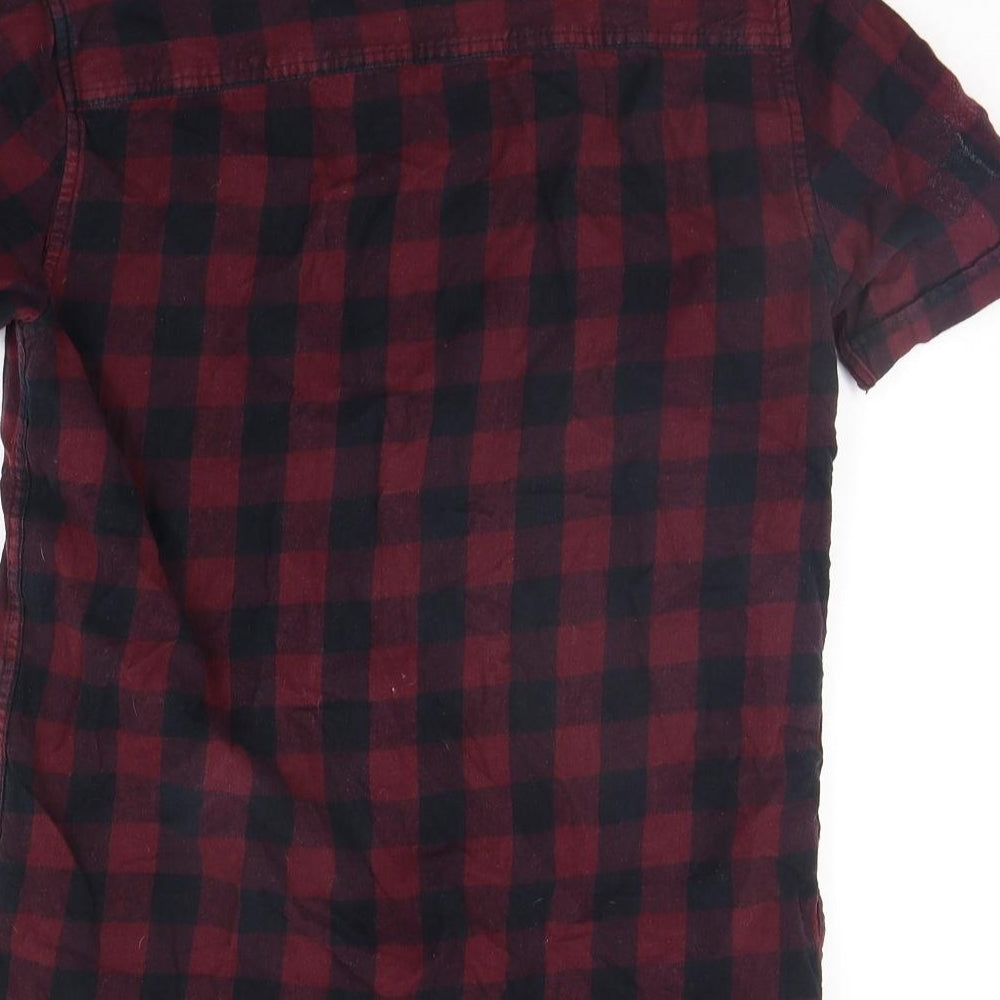 Topshop Girls Red Check Basic Button-Up Size S